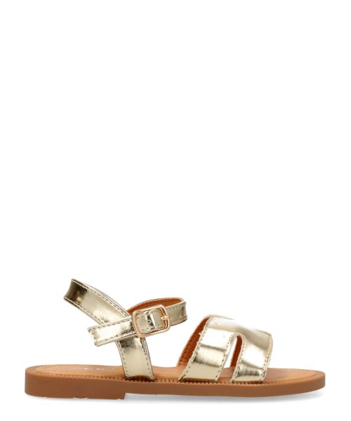 PEKES Sandalia de vestir metalizada