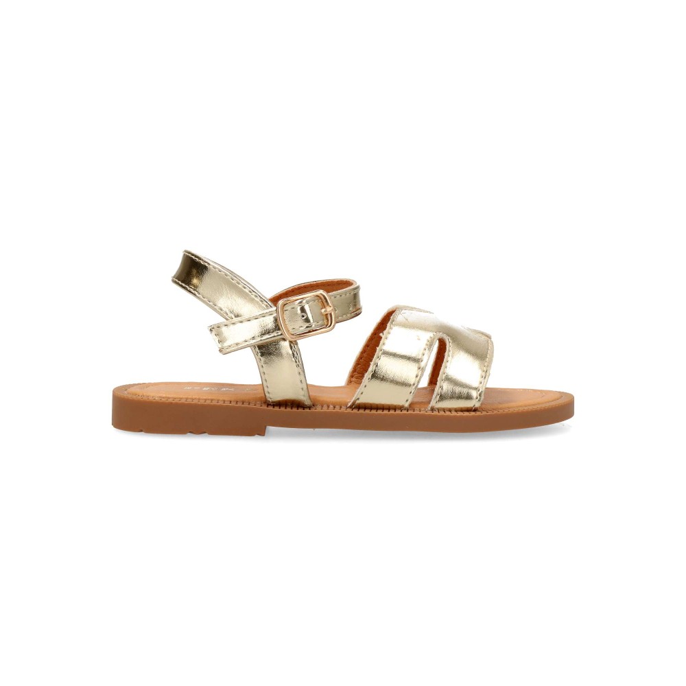 PEKES Sandalia de vestir metalizada