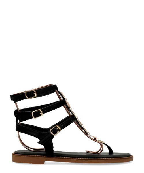 VVNN Sandalia plana tachas mujer