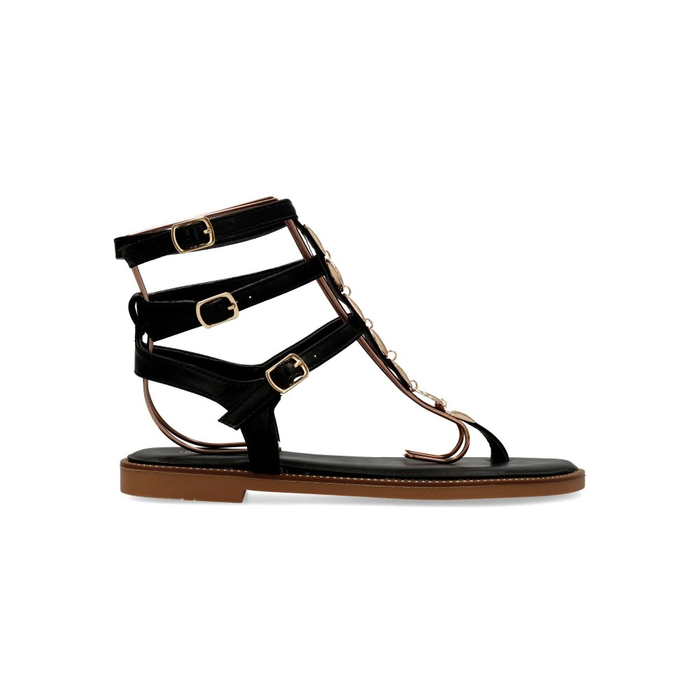 VVNN Sandalia plana tachas mujer