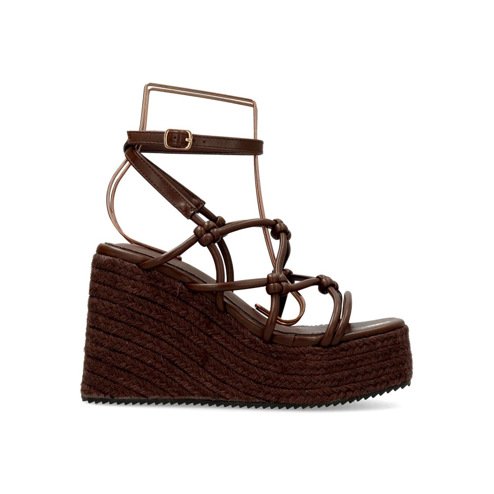 VVNN Sandalia plataforma cuña esparto