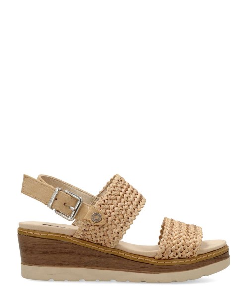 REFRESH Sandalia cuña confort rafia