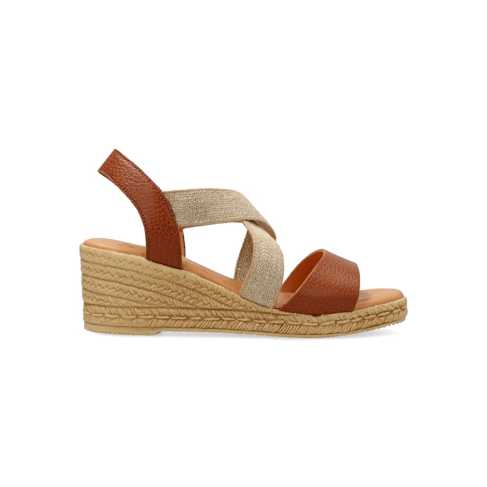 KAOLA Sandalia cuña efecto esparto elásticos