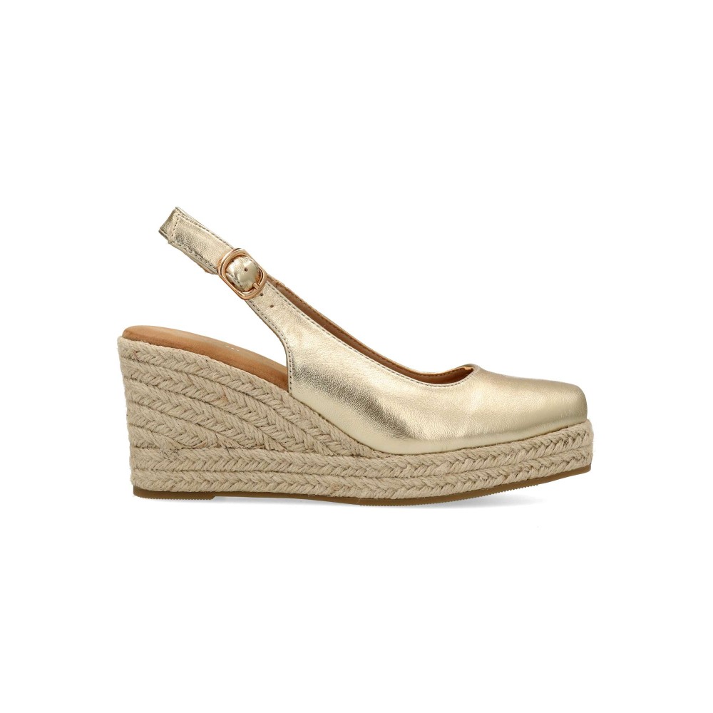 VANESSA Sandalia alpargata metalizada confort