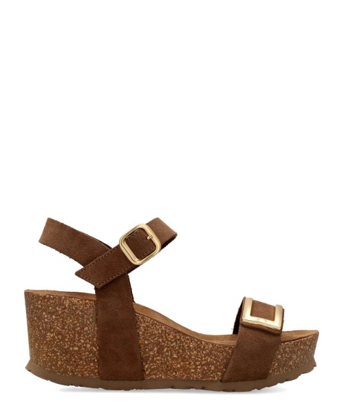 YOKONO Sandalia cuña corcho piel confort mujer