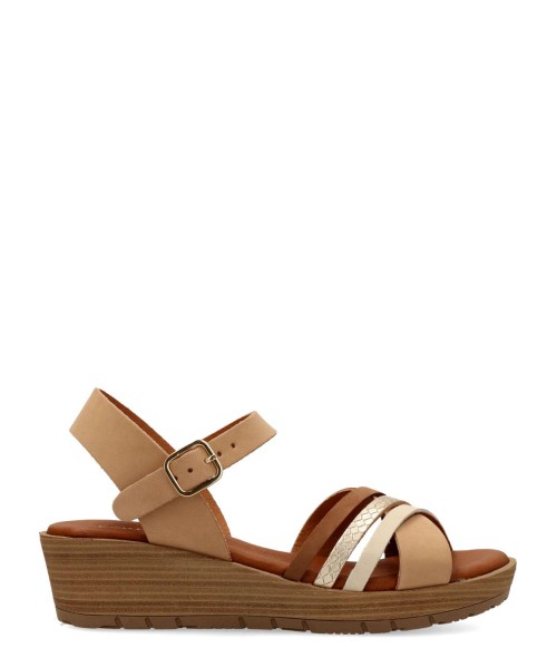 WIKERS Sandalia piel confort cuña mujer