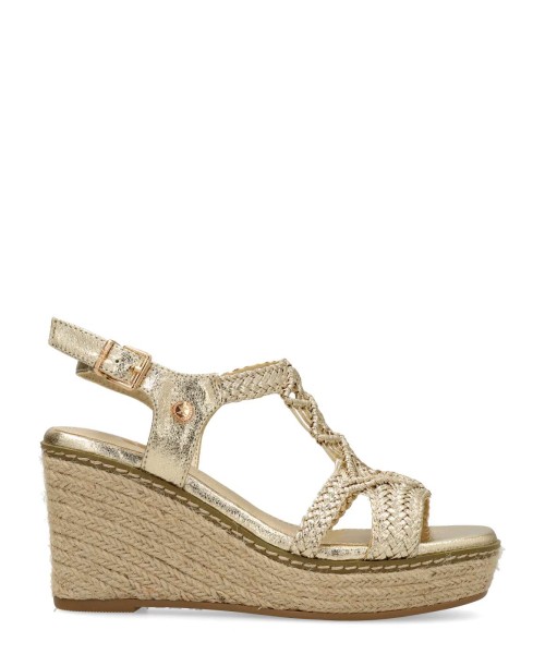 XTI Sandalia alpargata cuerda metalizada