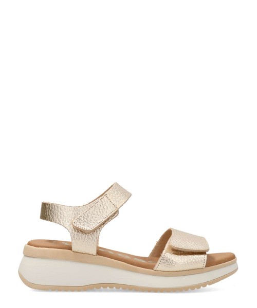 VANESSA Sandalia casual piel metalizada confort
