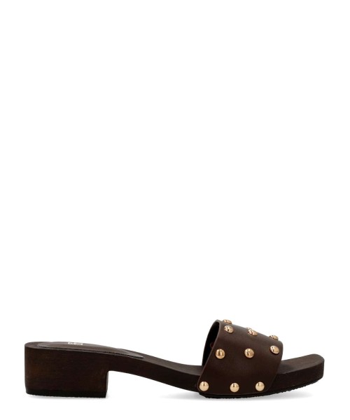 BUONAROTTI Sandalia zueco madera tachas