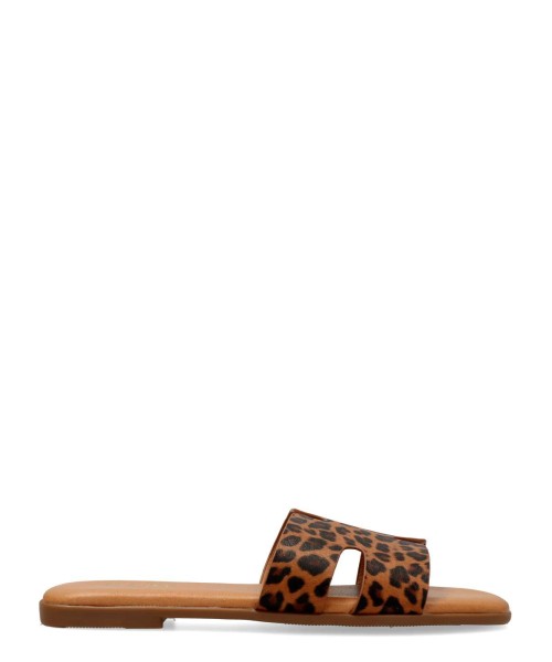 VVNN Sandalia plana print leopardo