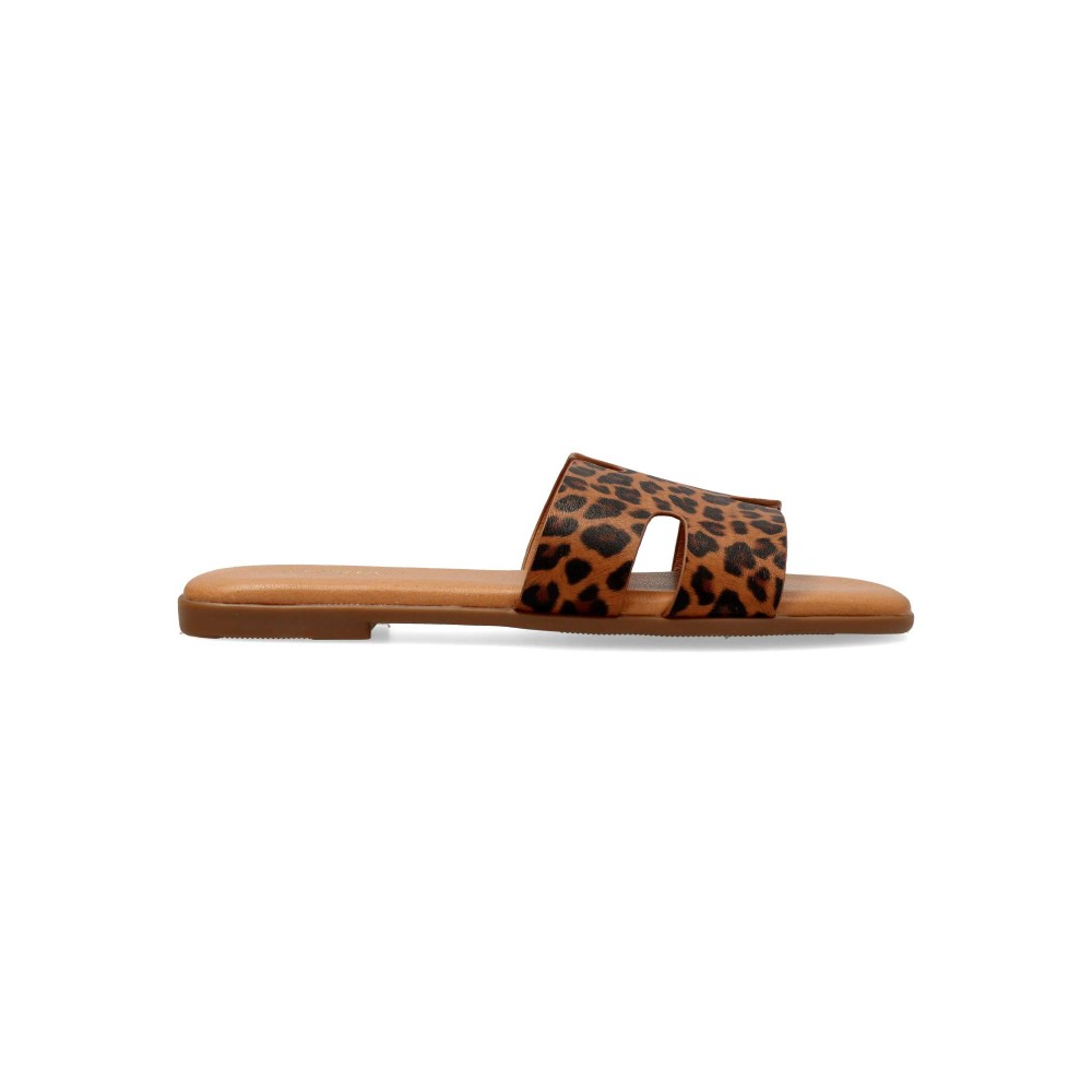 VVNN Sandalia plana print leopardo