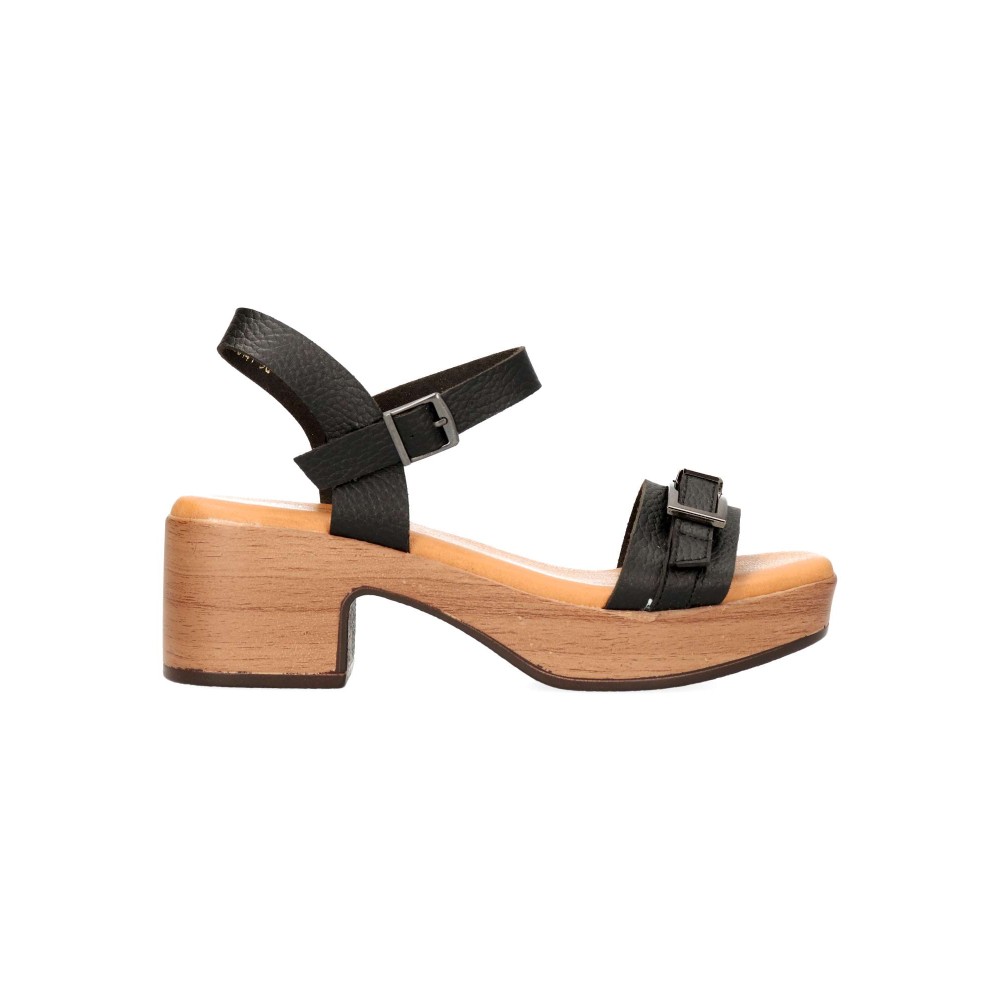 HISPAFLEX Sandalia confort tacón ancho mujer