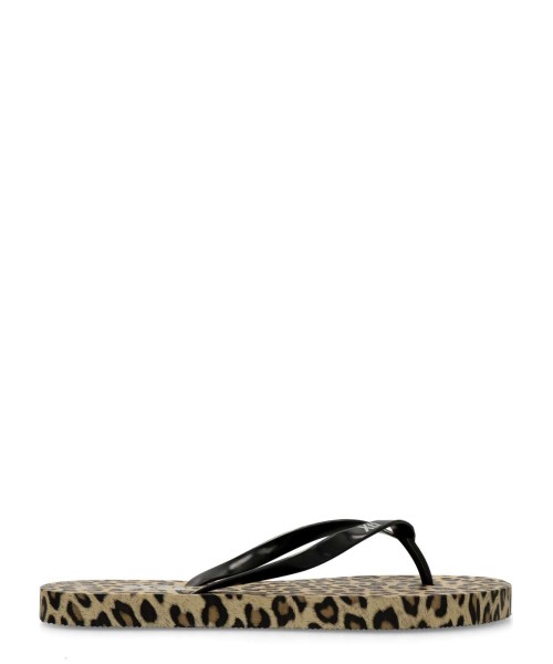 XTI Chancla de playa print leopardo