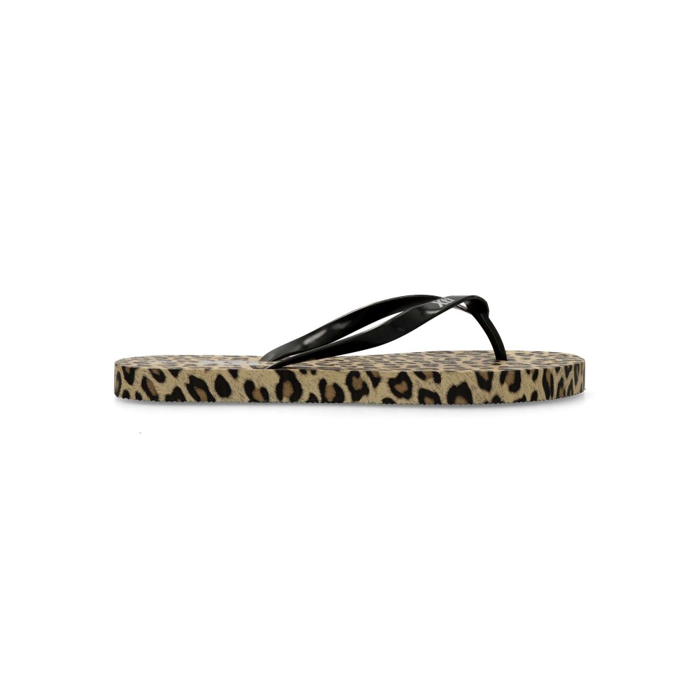 XTI Chancla de playa print leopardo