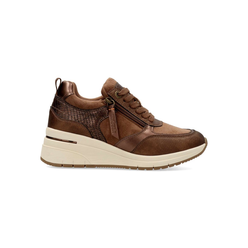 REFRESH Zapato casual confort cuña mujer