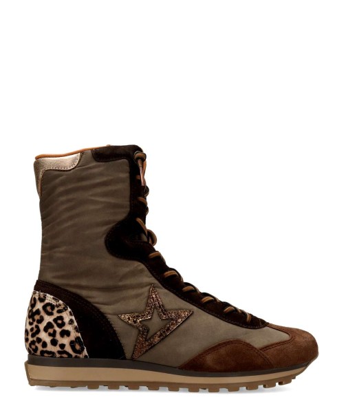 CETTI Botines casual vintage cordón elástico