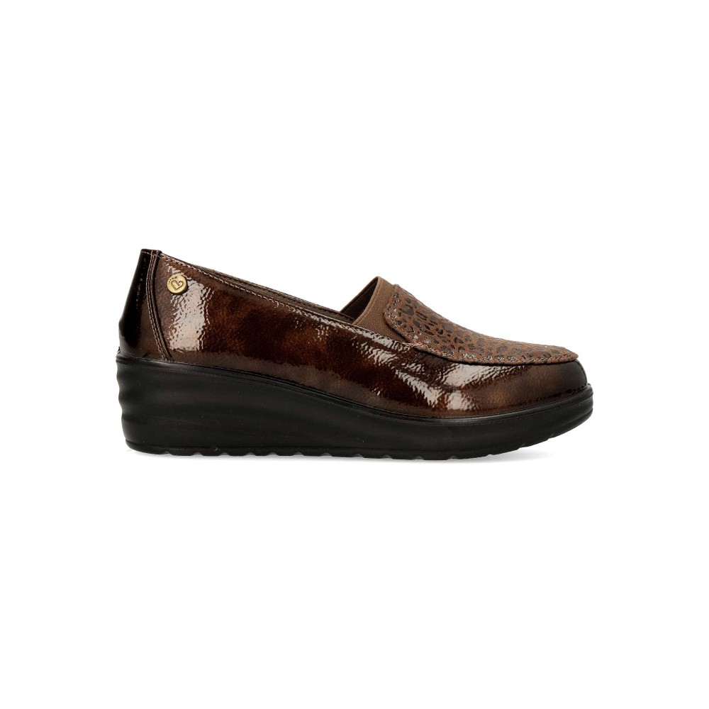 AMARPIES Mocasín confort cuña baja mujer