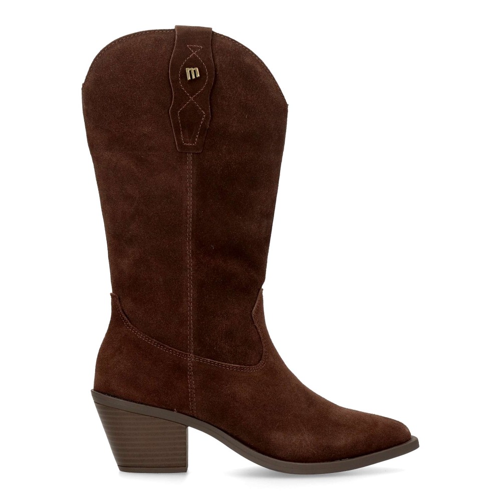 MTNG Bota cowboy piel serraje mujer Daphne