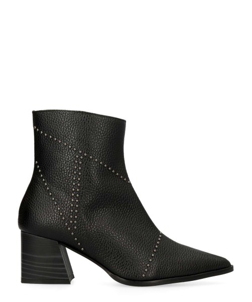 DIBIA Botines de mujer piel confort tachas