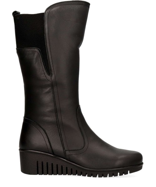48+ HOURS Bota elástico piel confort cuña baja