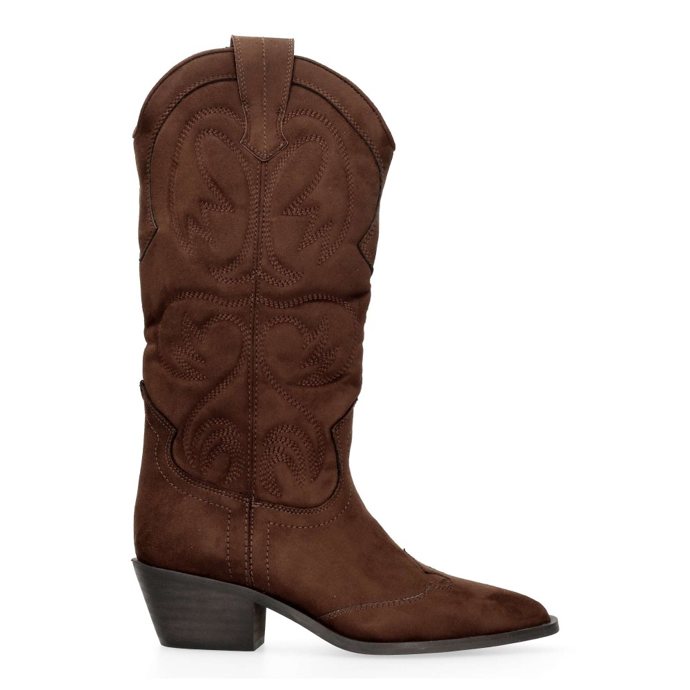VANESSA Bota alta cowboy original bordado