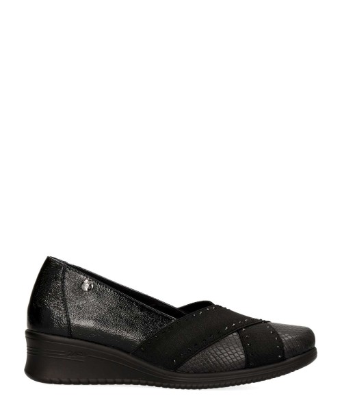 24 HRS Zapato mocasín piel confort cuña baja