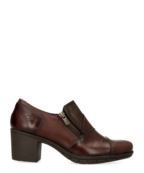 FLUCHOS Mocasín piel confort tacón ancho Nydia