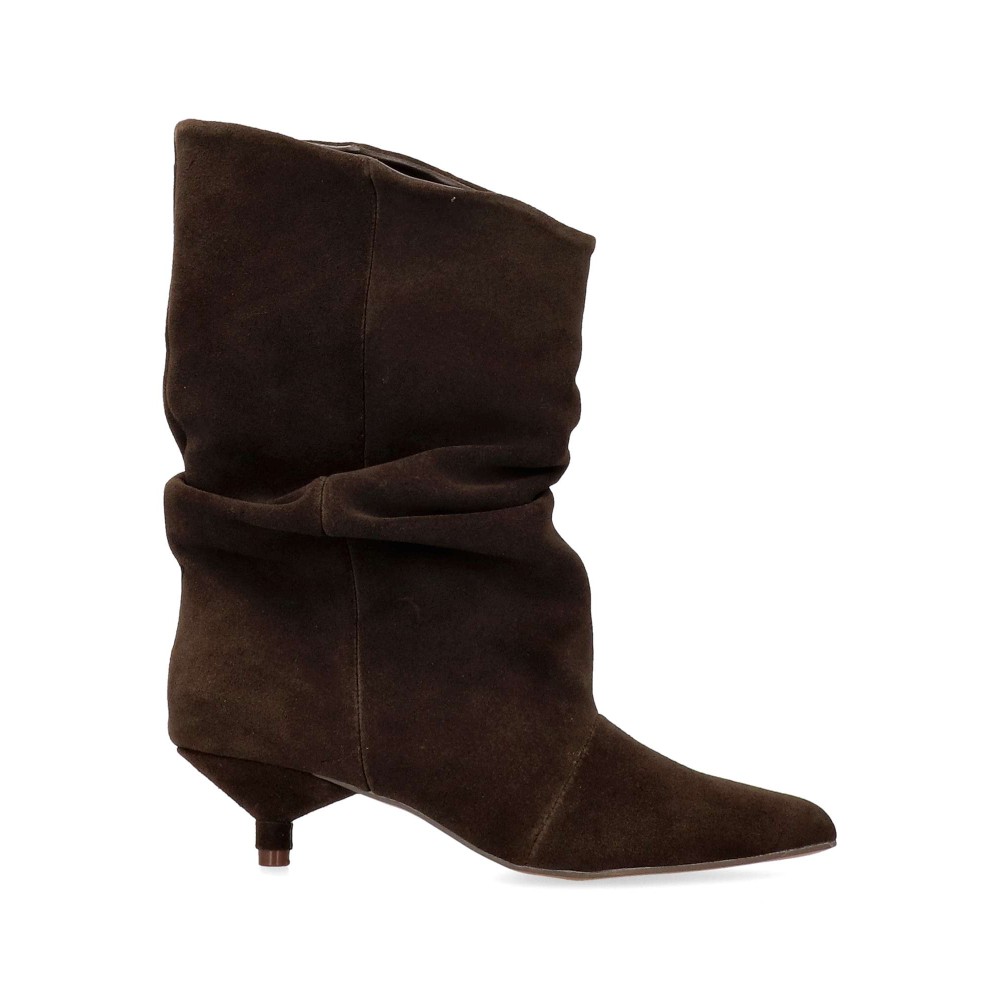 TWEST Botines piel caña ancha y arrugada